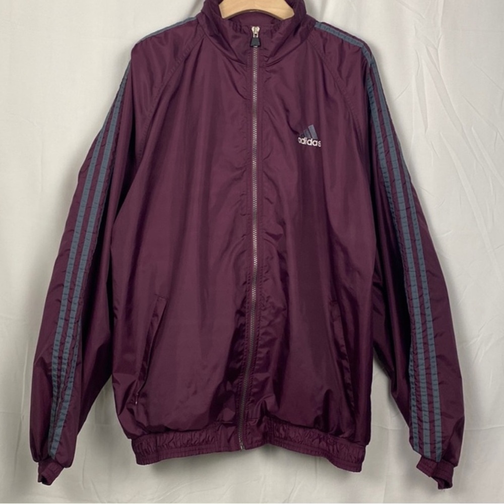Vintage Adidas Plum Purple Logo Track Jacket Windbreaker